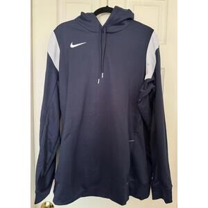 Nike Football Men’s XL Therma-FIT Fleece Pullover Hoodie Navy/White DJ5130-422